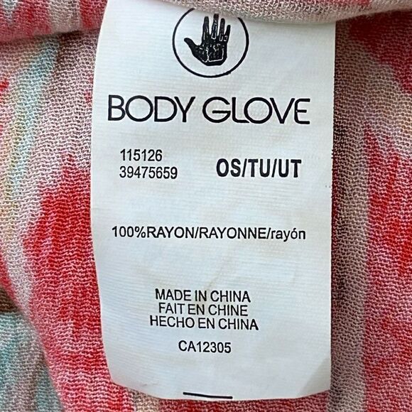 Body Glove Coral Print Cover Up One Size Orange Coral Palm Tree Print - Picture 15 of 16